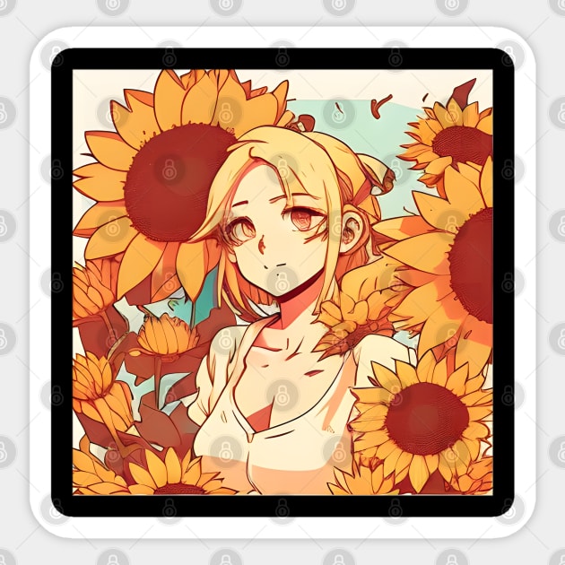 Sunflower Girl - Heart Sunflower Gift Sticker by Freeman Thompson Weiner